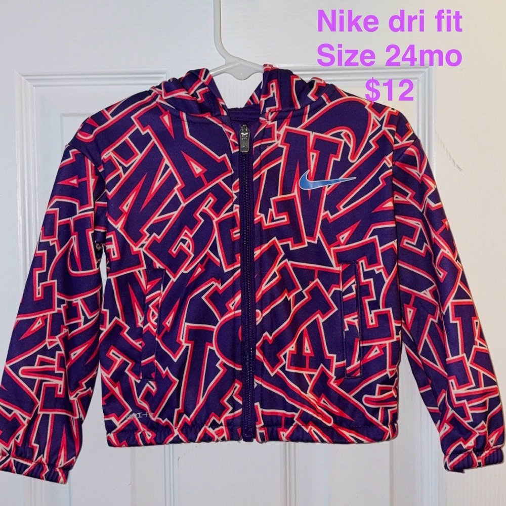 Nike Kids' Vibrant Purple and Pink Raincoat